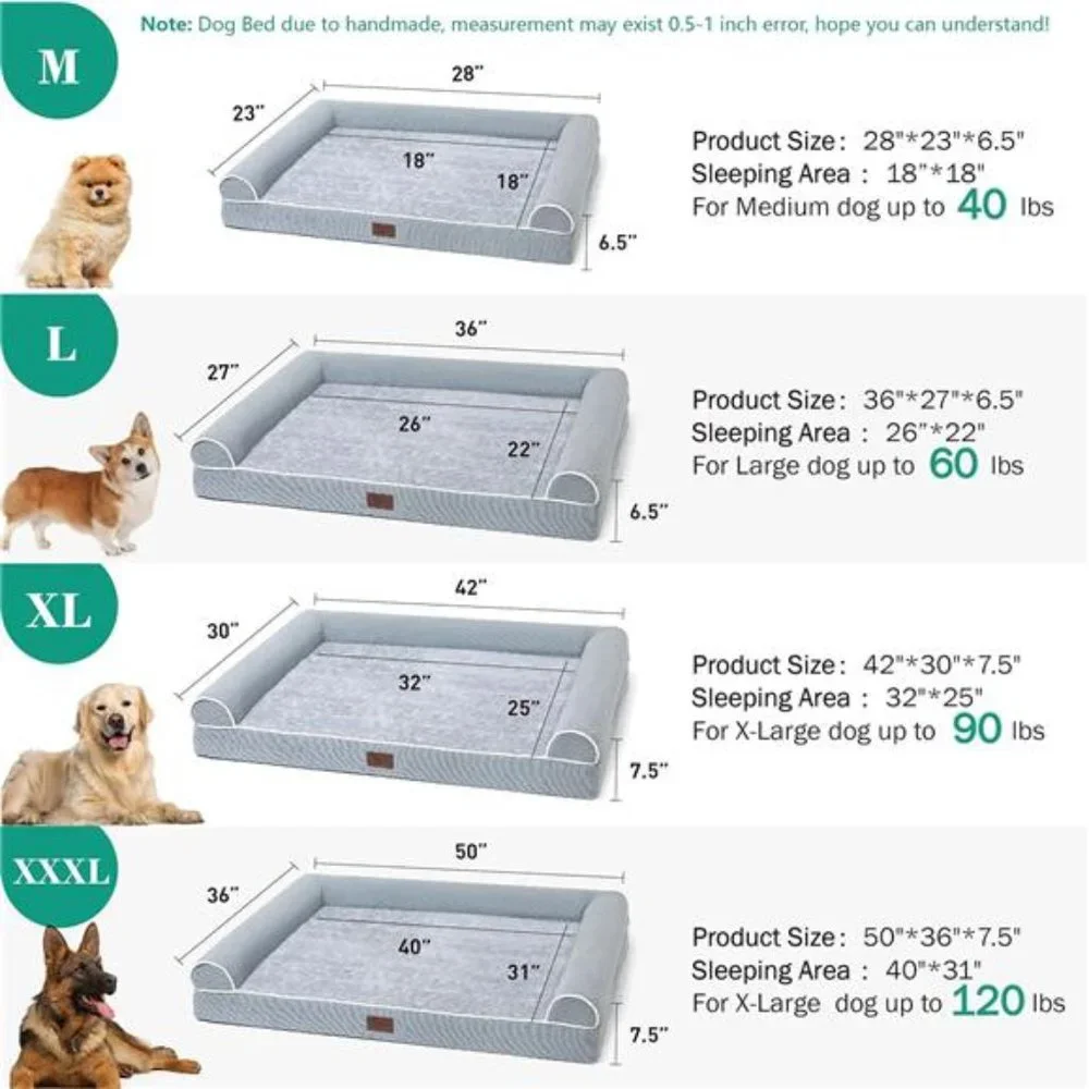 Orthopedic Dog Beds for Large Dogs, Waterproof Lined Egg Crate Foam Pet Bed Mat